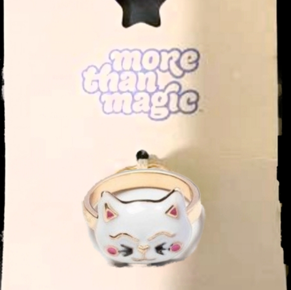 NWOT More Than Magic Kid's 3-pc Cat Ring Set: WHITE/GOLD! - Picture 3 of 12